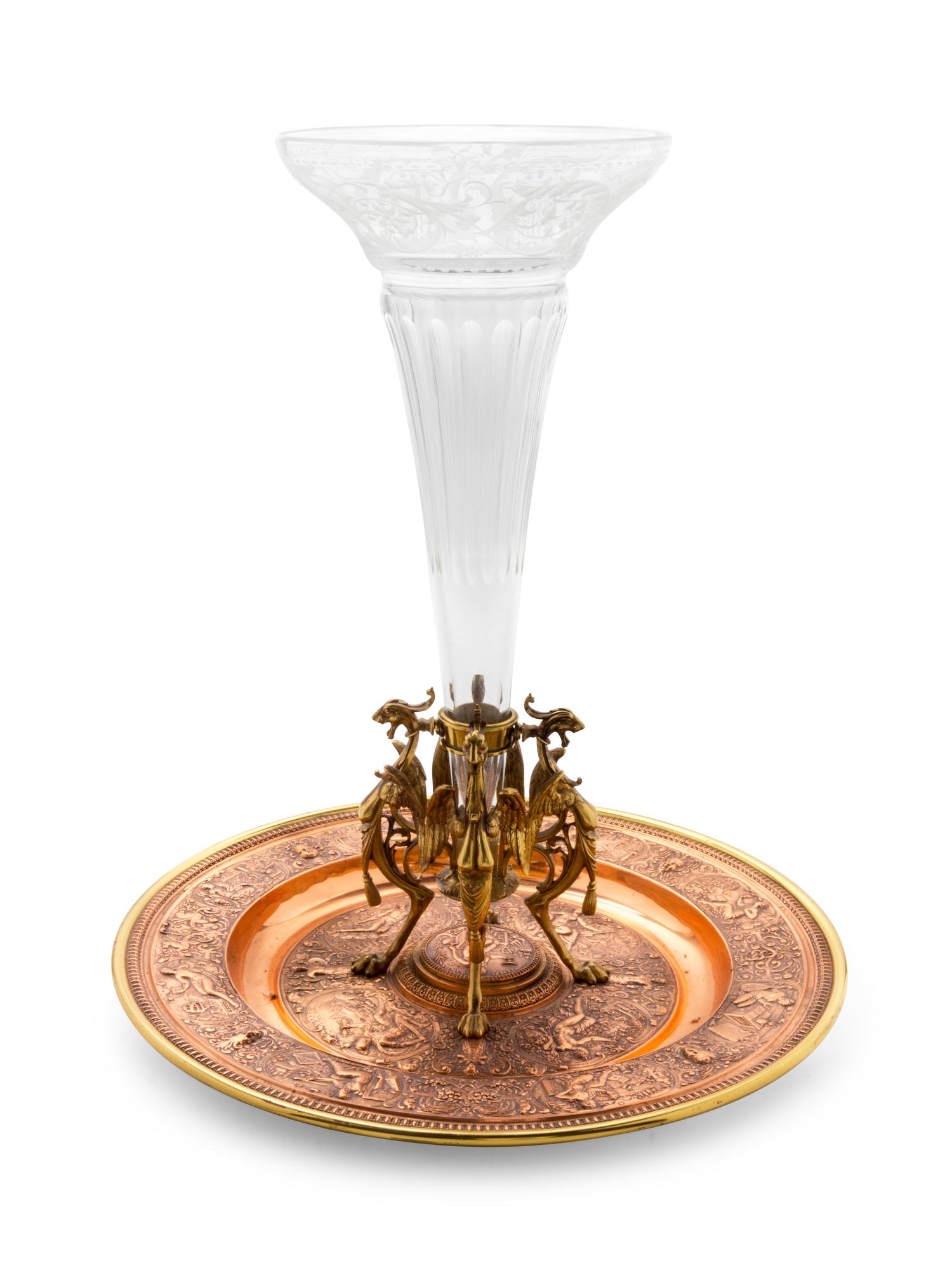 A Neoclassical Gilt Metal Centerpiece