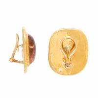 Pink Tourmaline and Yellow Gold Earrings