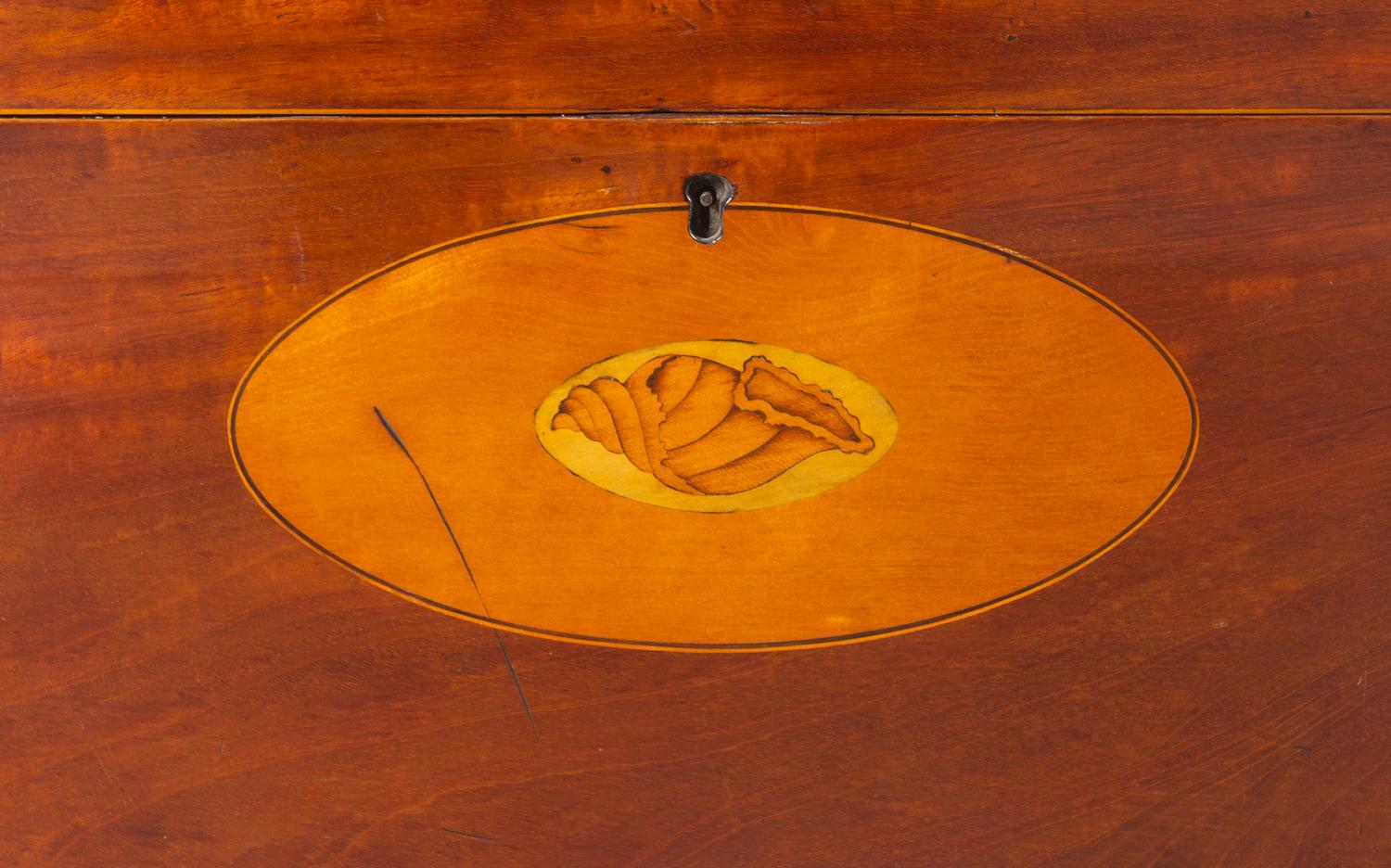 A George III Mahogany, Satinwood and Marquetry Cellarette