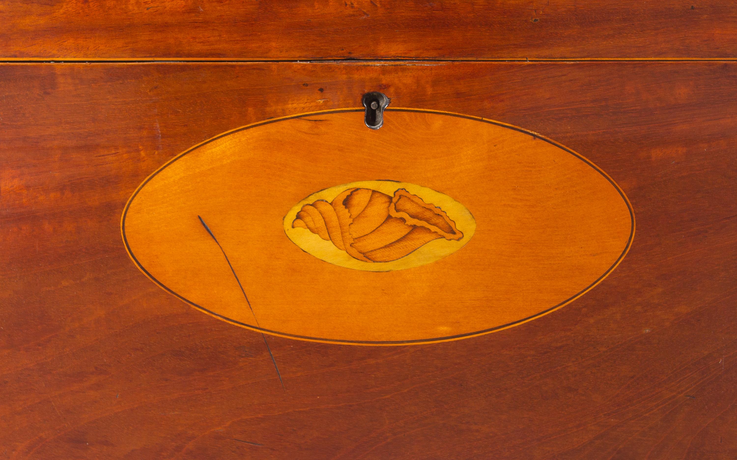 A George III Mahogany, Satinwood and Marquetry Cellarette