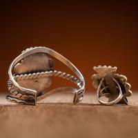 Navajo Silver and Spider Web #8 Turquoise Cuff Bracelet AND Ring