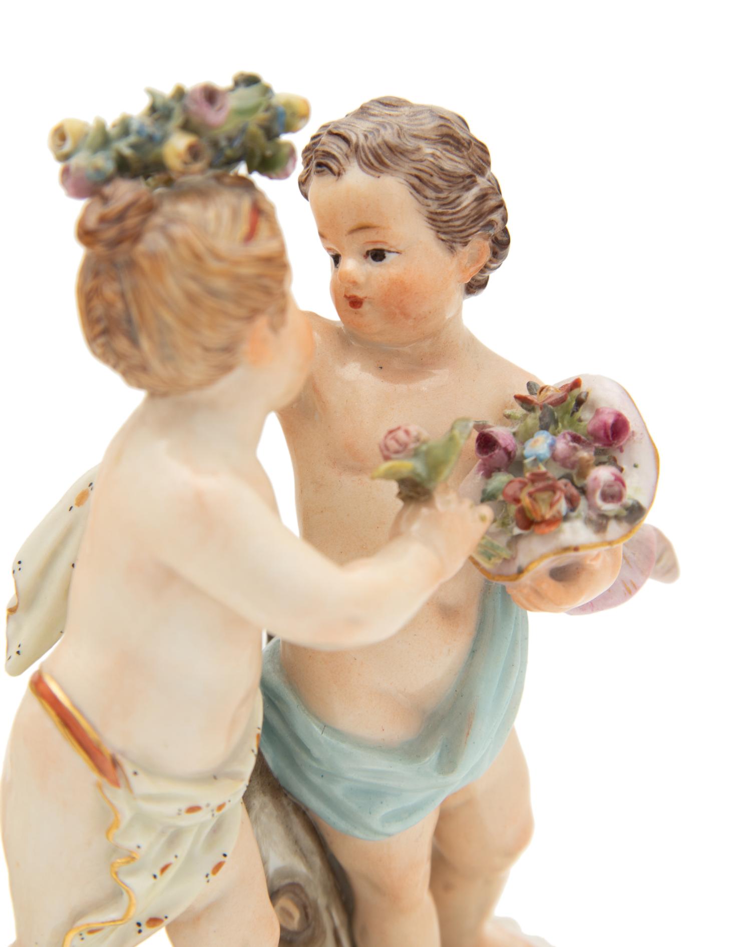 A Pair of Meissen Porcelain Figural Groups