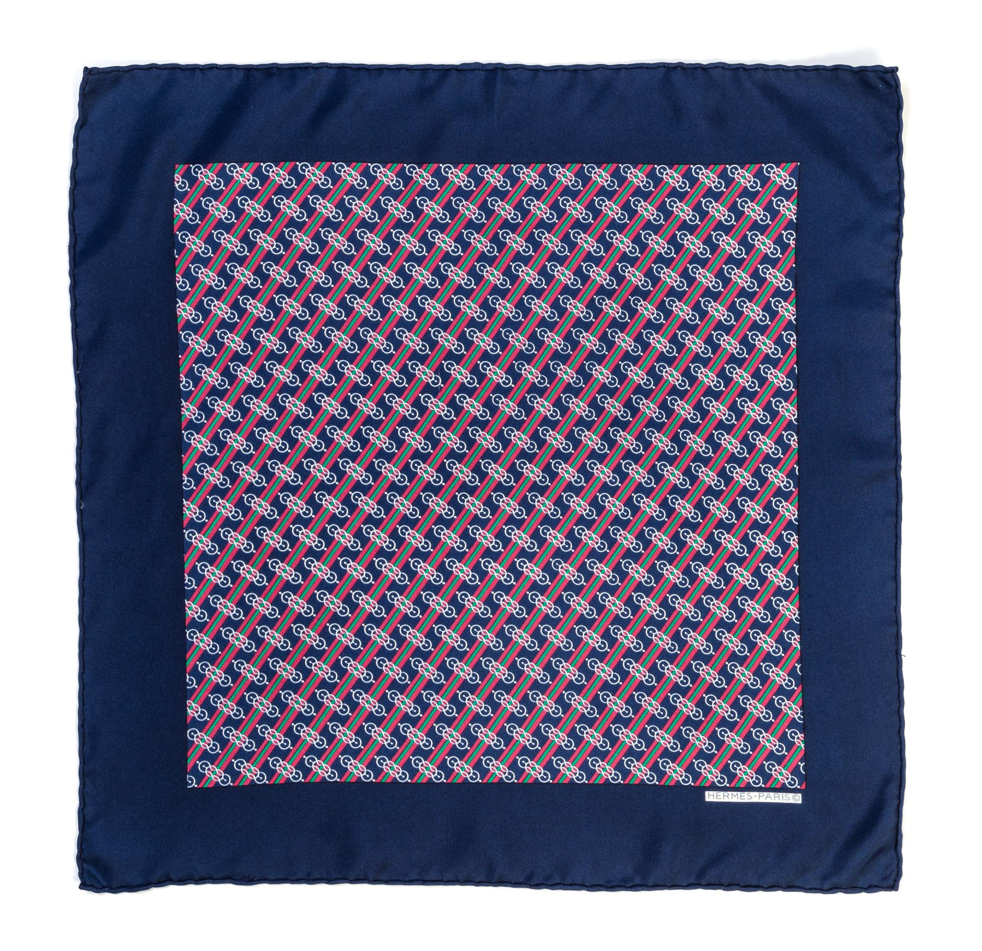 A Group of Hermes Silk Pocket Scarves, 17" x 17".