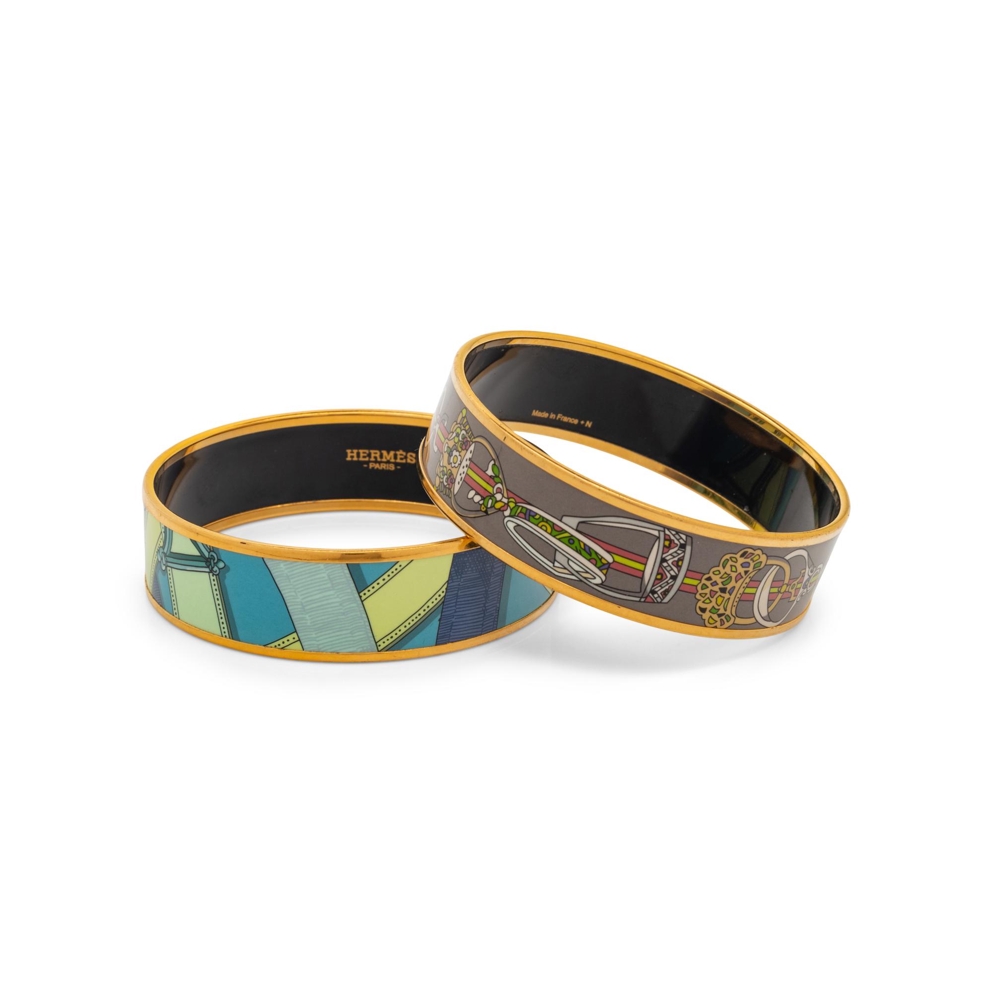 Hermès, Two Enameled Bangle Bracelets