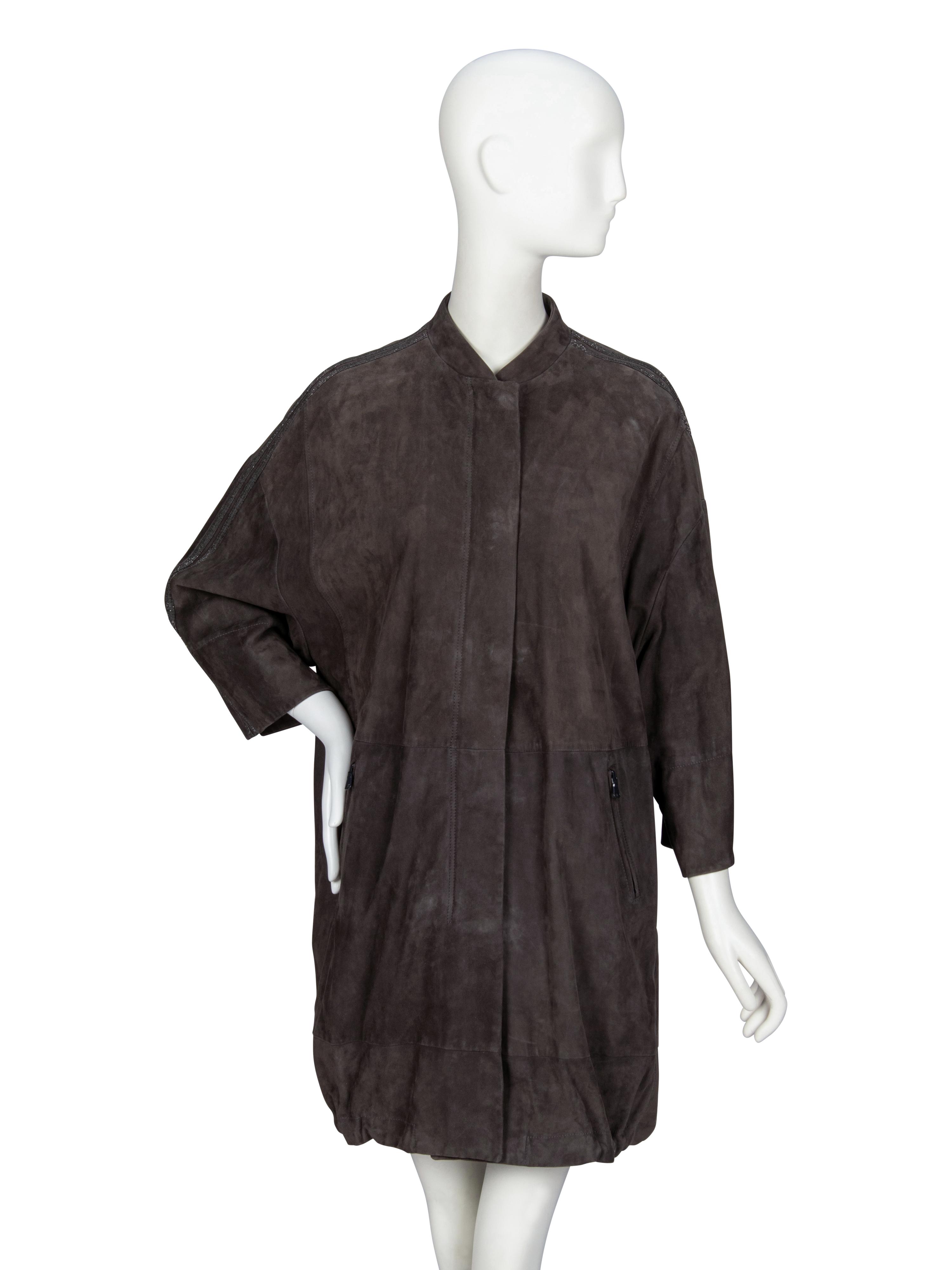 Brunello Cucinelli, Grey Suede Jacket