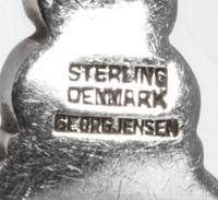 A Set of Six Danish Silver Salad Forks, Georg Jensen, Copenhagen, 1945-77, Acorn Pattern.