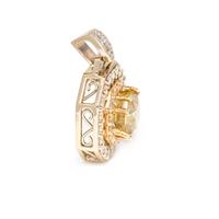 FANCY DEEP YELLOW DIAMOND AND DIAMOND PENDANT