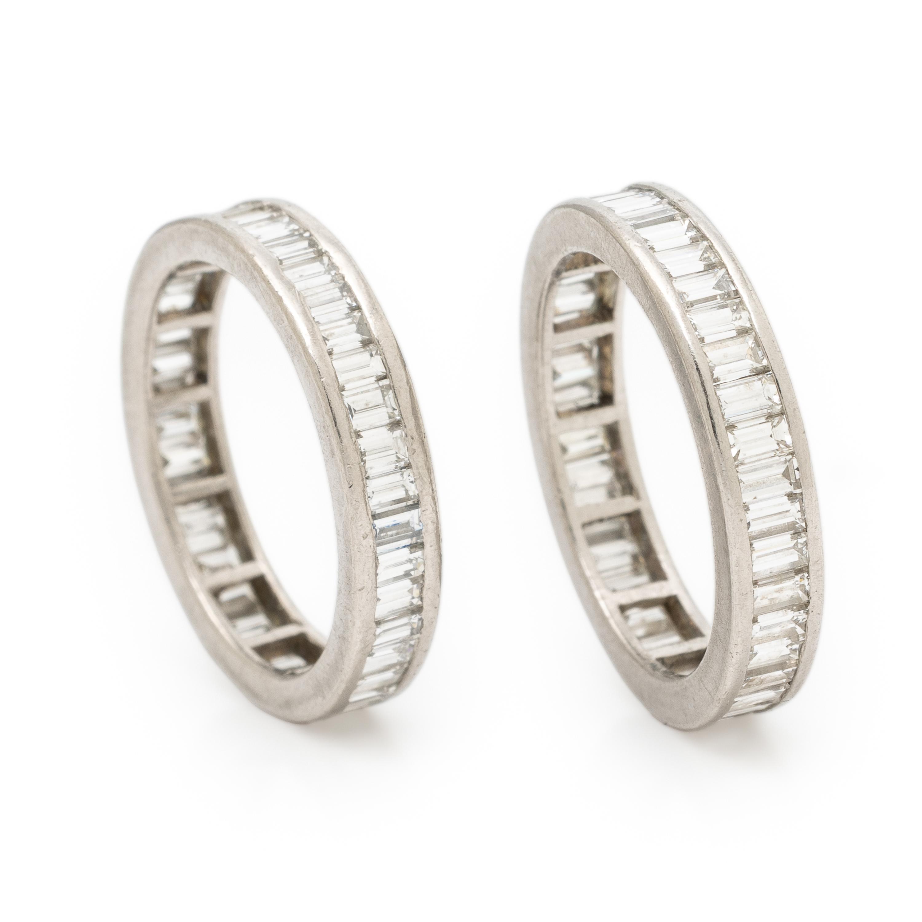 Two Platinum and Diamond Eternity Bands