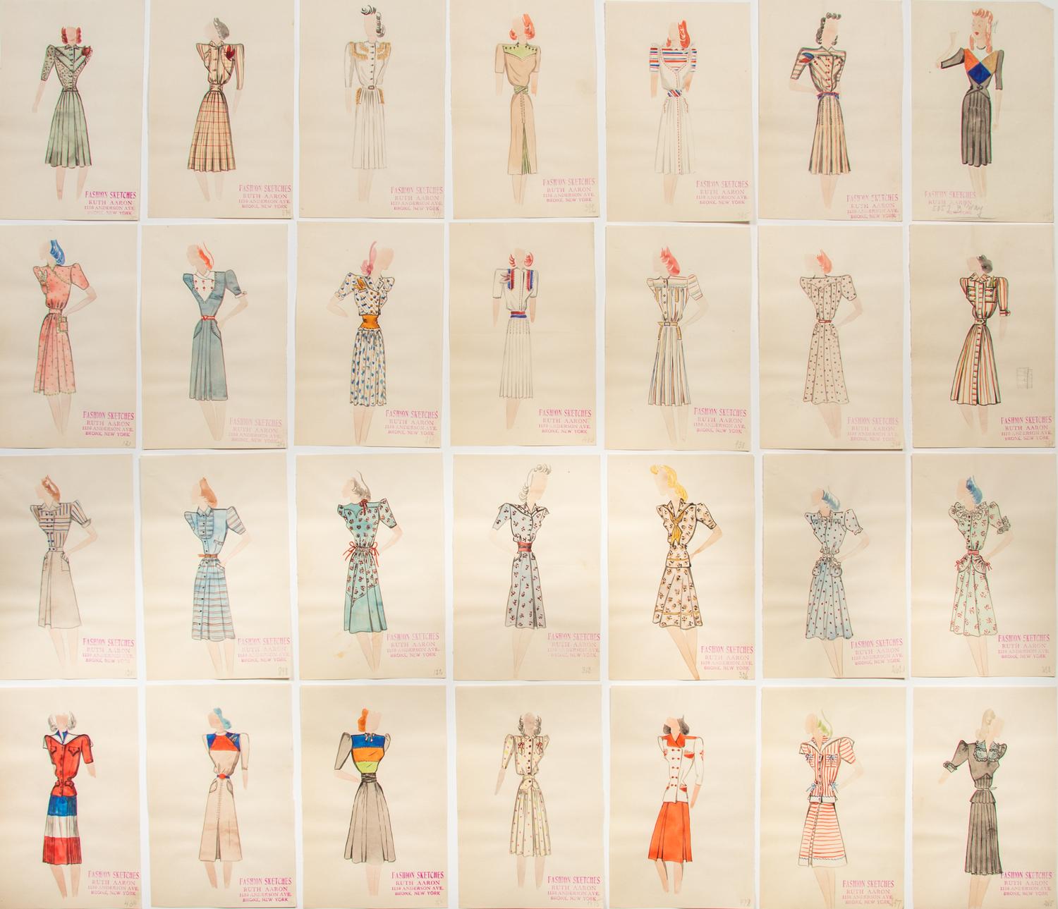 Five Collections of Fashion Illustrations, 1938-1945