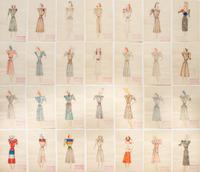 Five Collections of Fashion Illustrations, 1938-1945