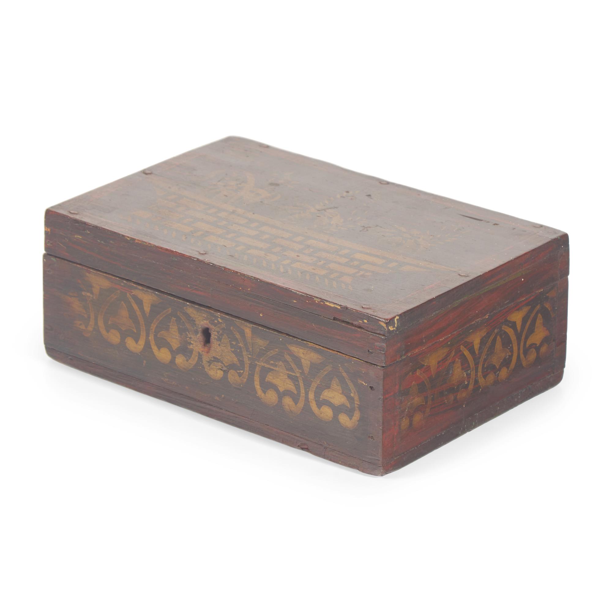 A Classical Stencil-Decorated and Faux-Grained Box