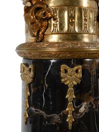 An Aesthetic Movement Gilt Bronze Mounted Marble Pedestal