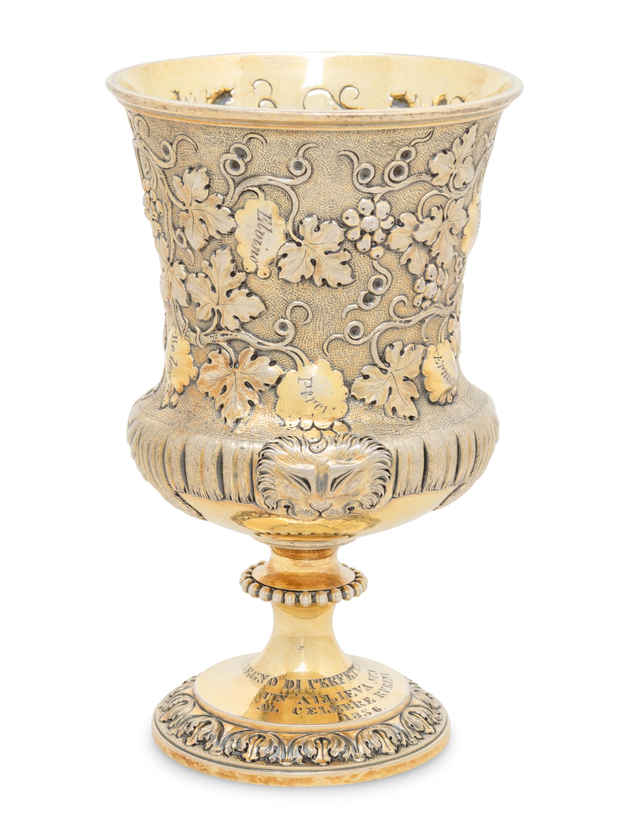 A George IV Silver-Gilt Presentation Goblet