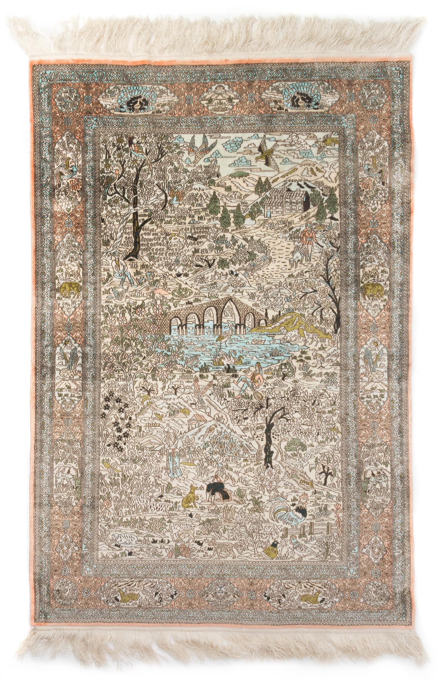 A Silk Rug 5 feet x 2 feet. — 20TH CENTURY