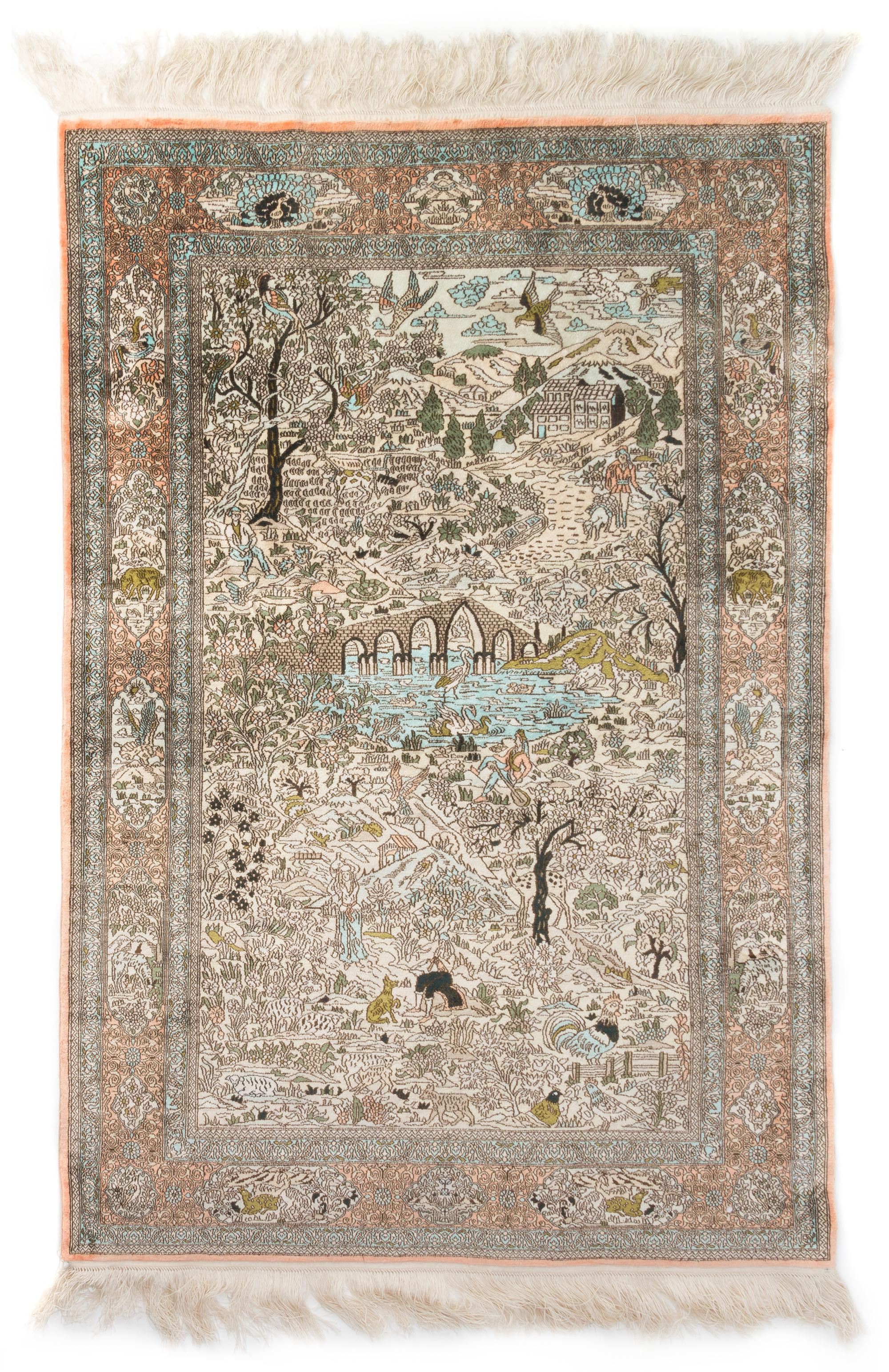 A Silk Rug 5 feet x 2 feet. — 20TH CENTURY