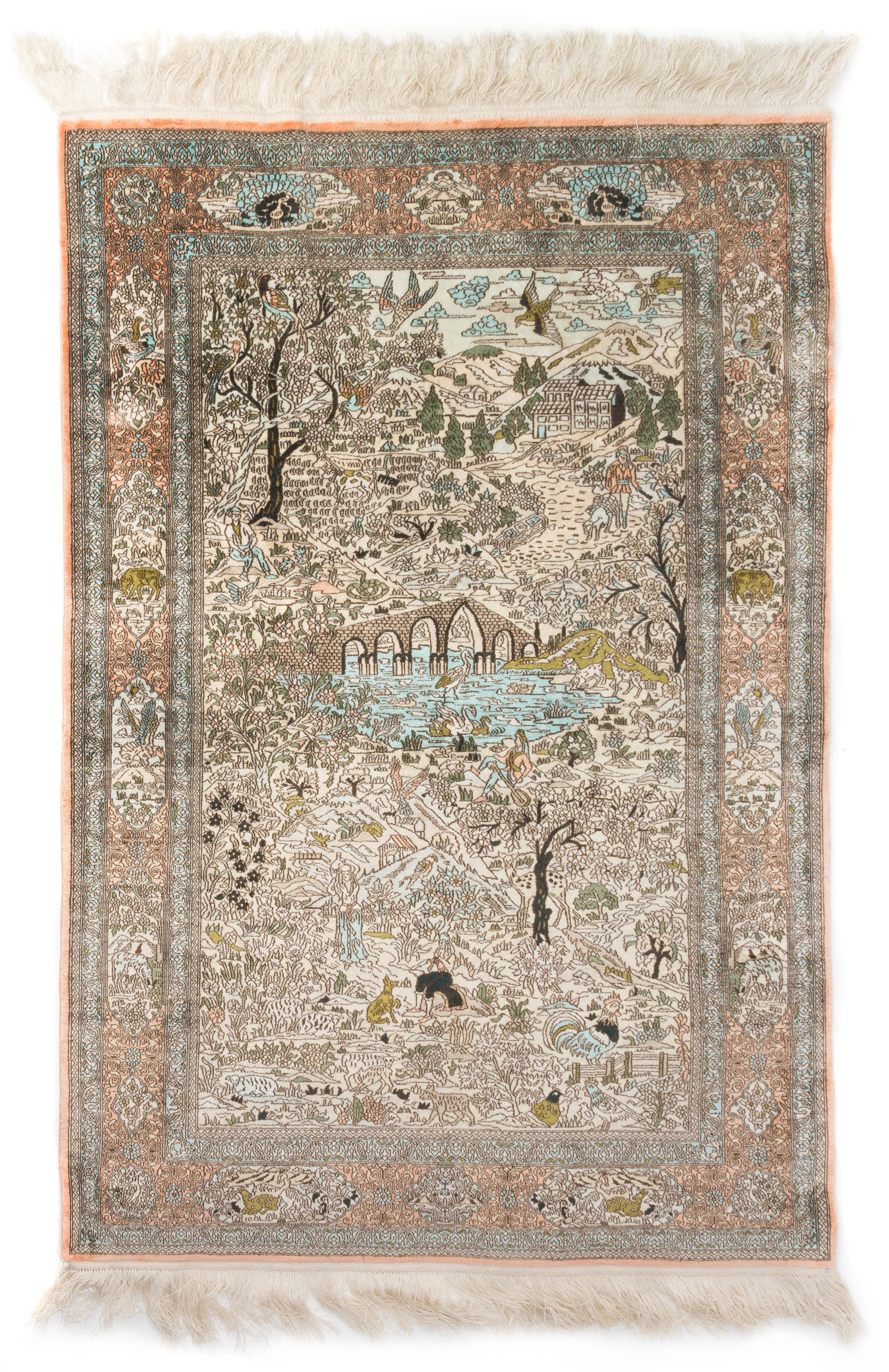 A Silk Rug 5 feet x 2 feet. — 20TH CENTURY