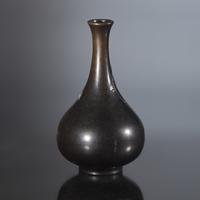 A Finely-Decorated Japanese Mixed Metals Inlaid "Pheasant and Flowers" Patinated Bronze Vase, Yamamoto Koken, Meiji Period