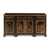 A Regency Style Black and Gilt-Japanned Console Cabinet