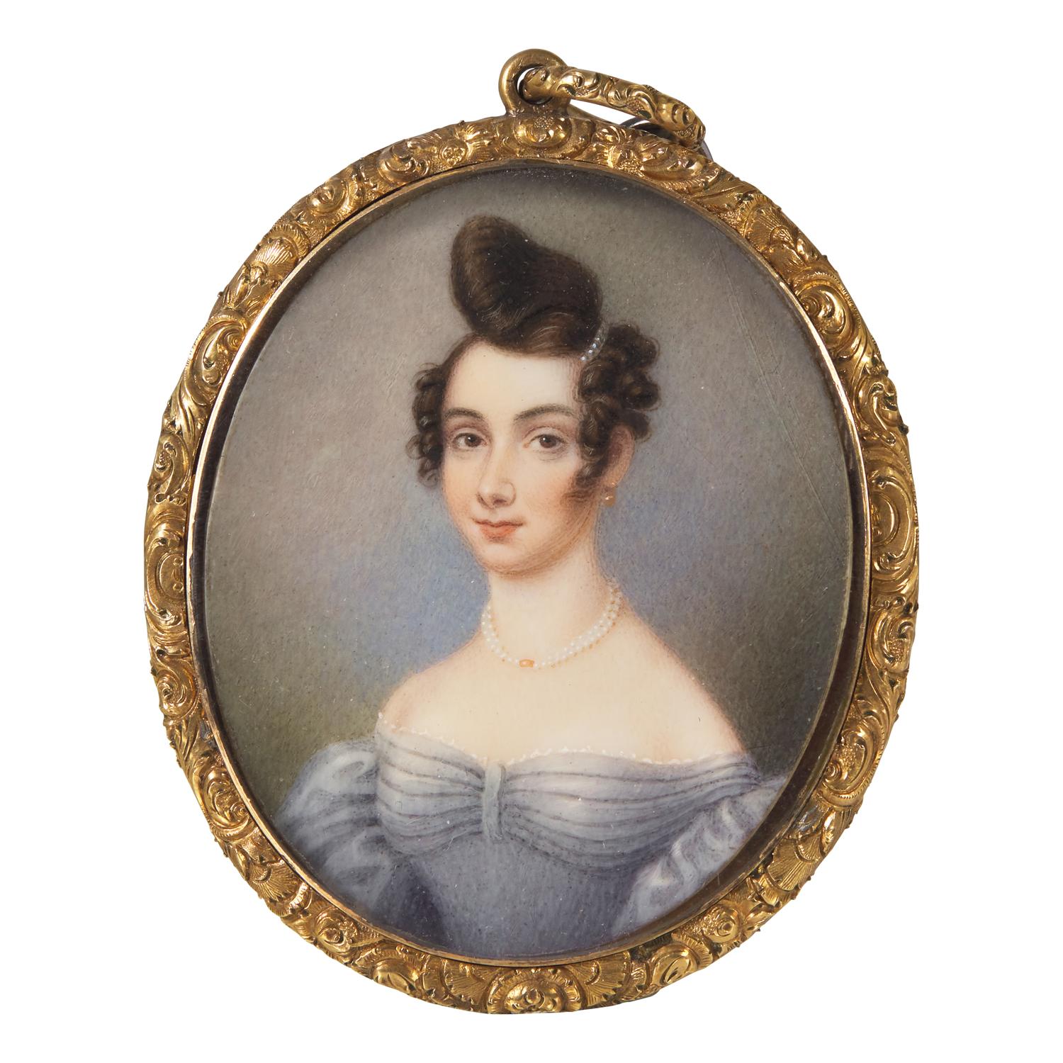 Scottish School 19th Century, A Portrait Miniature of a Lady