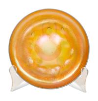 A Tiffany Studios Favrile Glass Bowl and a Dish