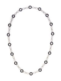 DIAMOND AND BLACK LINK NECKLACE