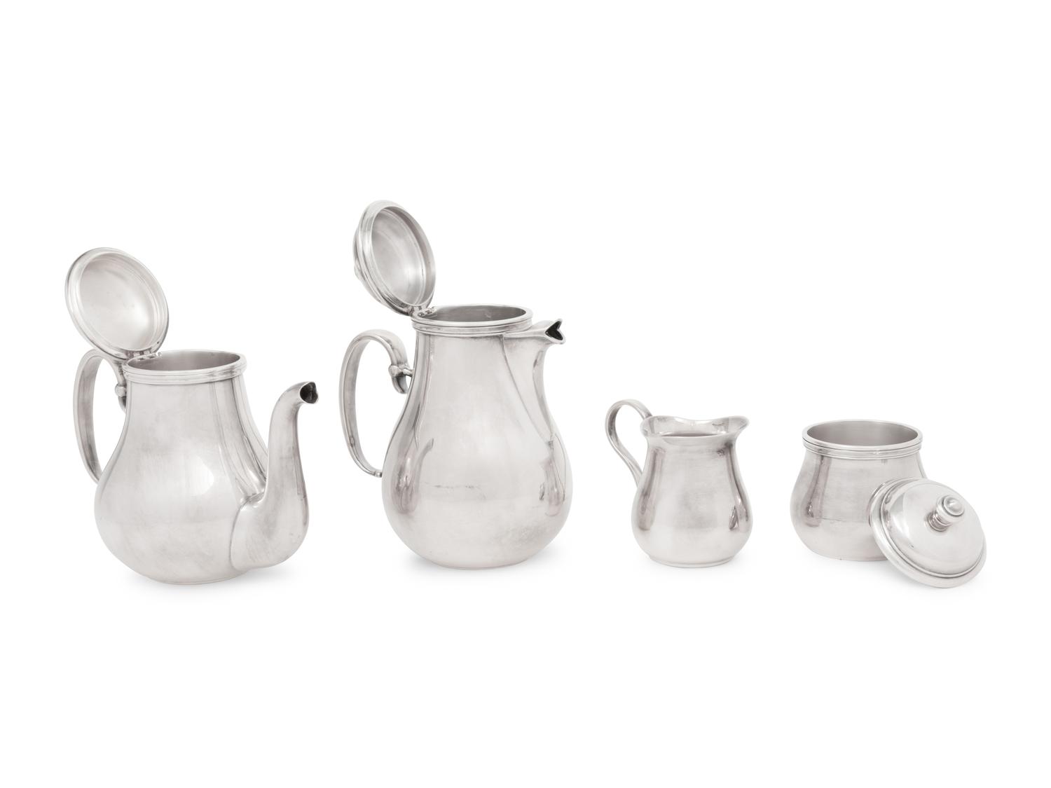 A Christofle Silver-Plate Five-Piece Tea and Coffee Service