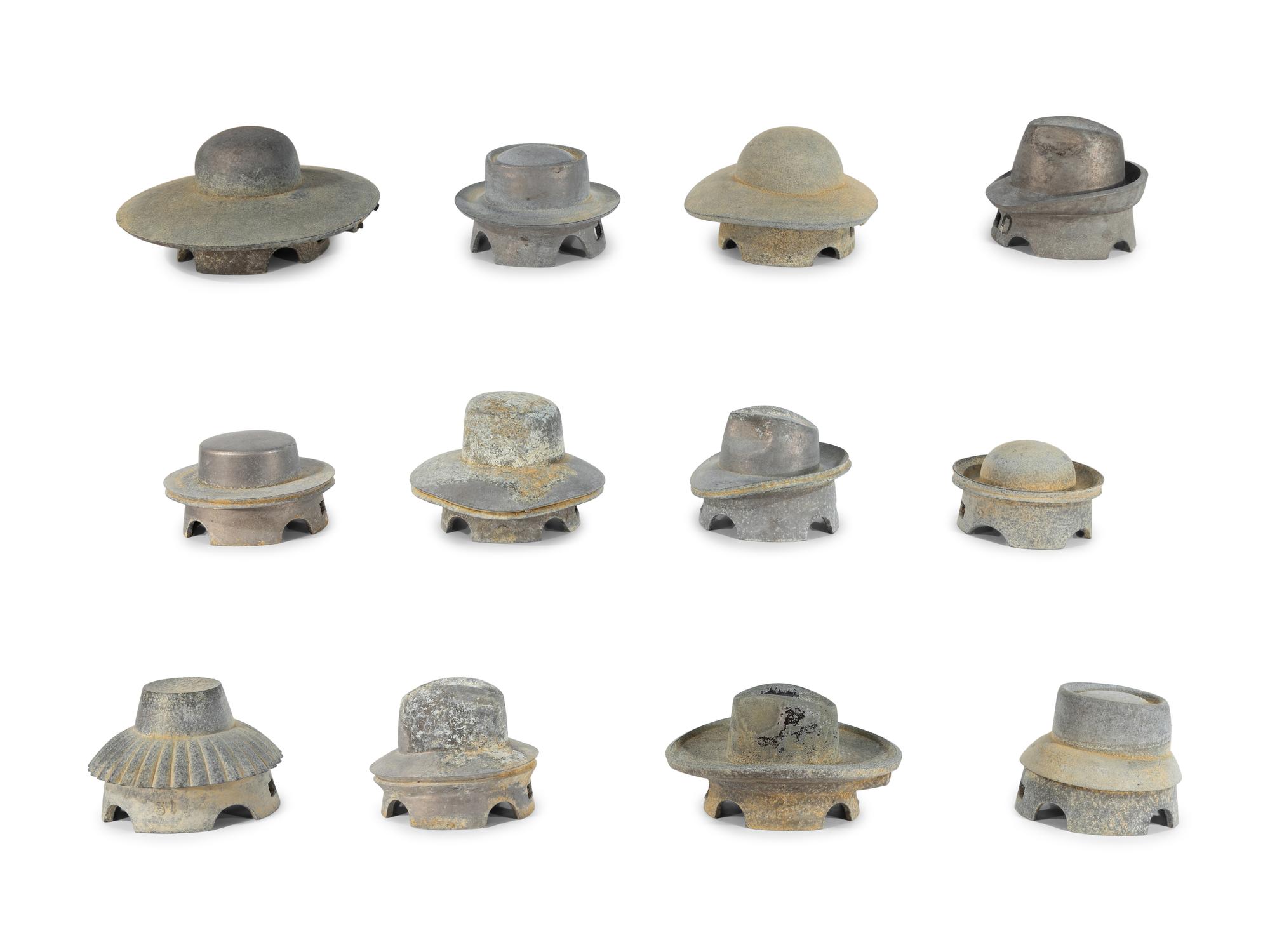 A Set of Twelve French Lead Hat Blocks