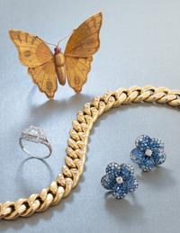 ANTIQUE, YELLOW GOLD BUTTERFLY BROOCH