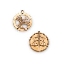 COLLECTION OF YELLOW GOLD ZODIAC CHARMS