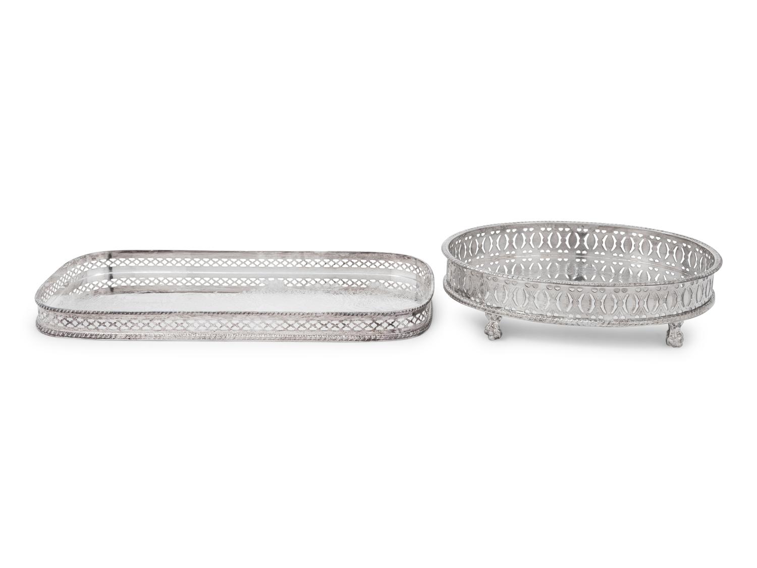 Two English Silver-Plate Trays