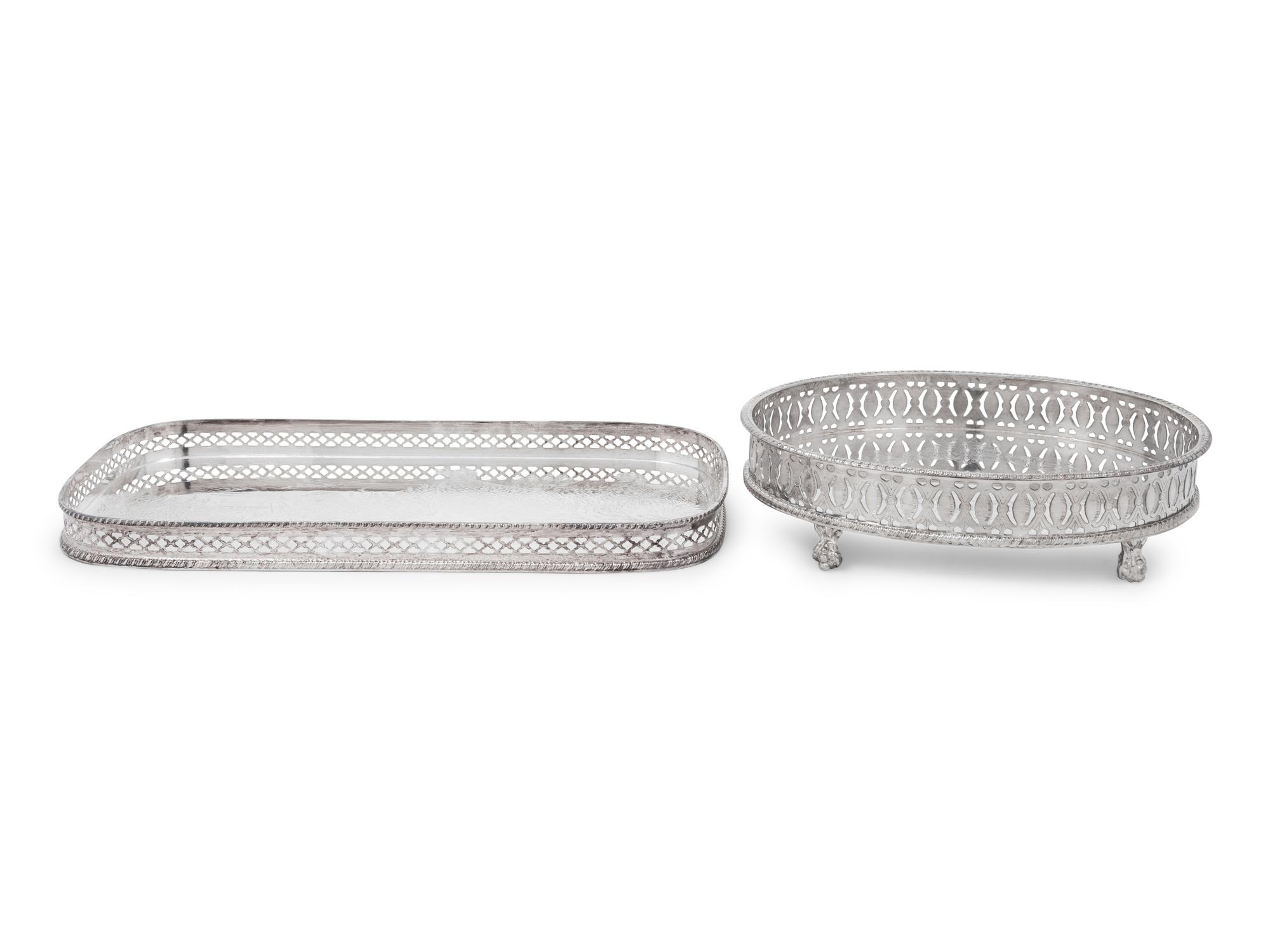 Two English Silver-Plate Trays