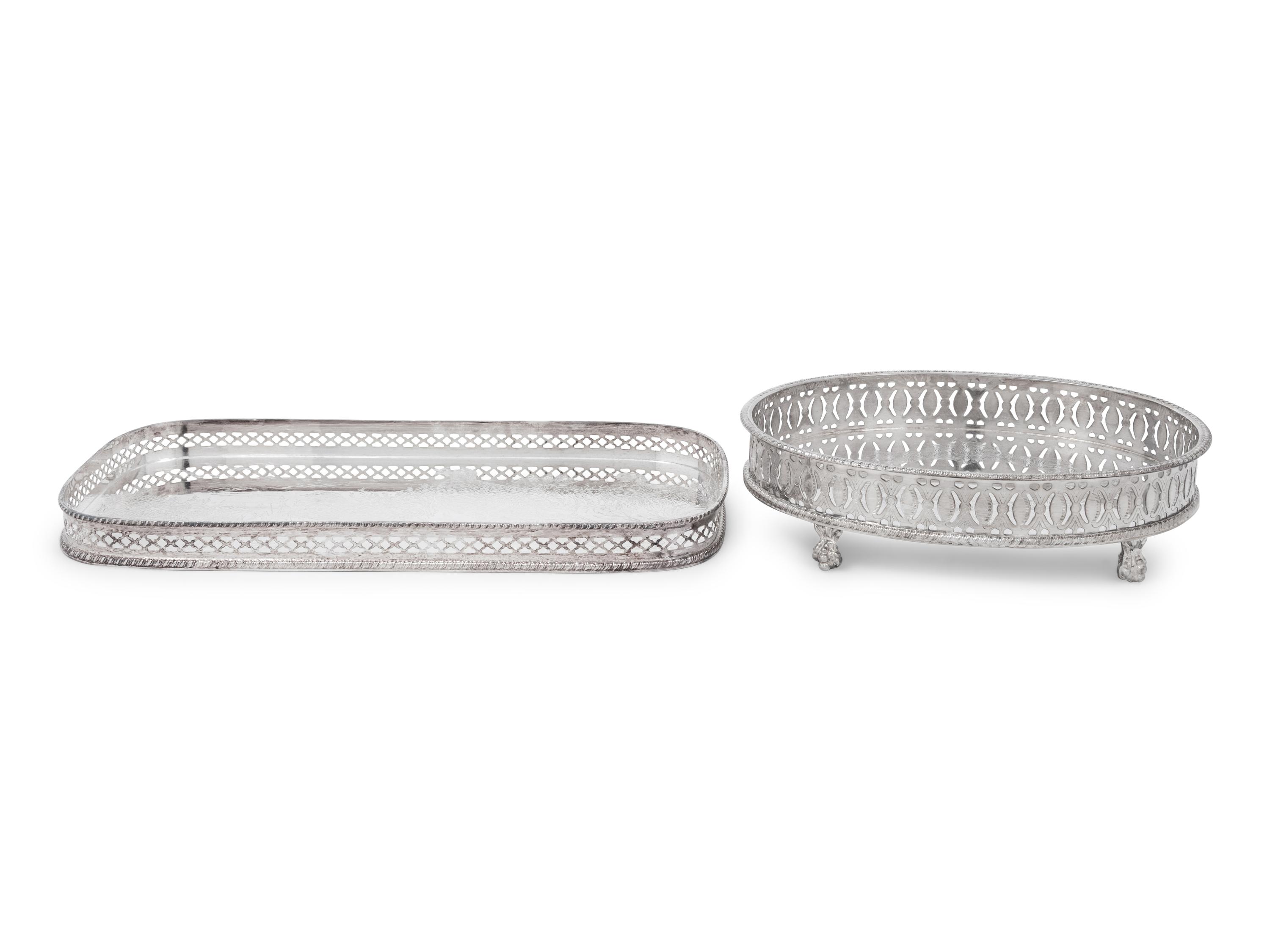 Two English Silver-Plate Trays