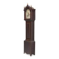 A Federal Faux-Grained and Decorated Wood Tall Case Clock