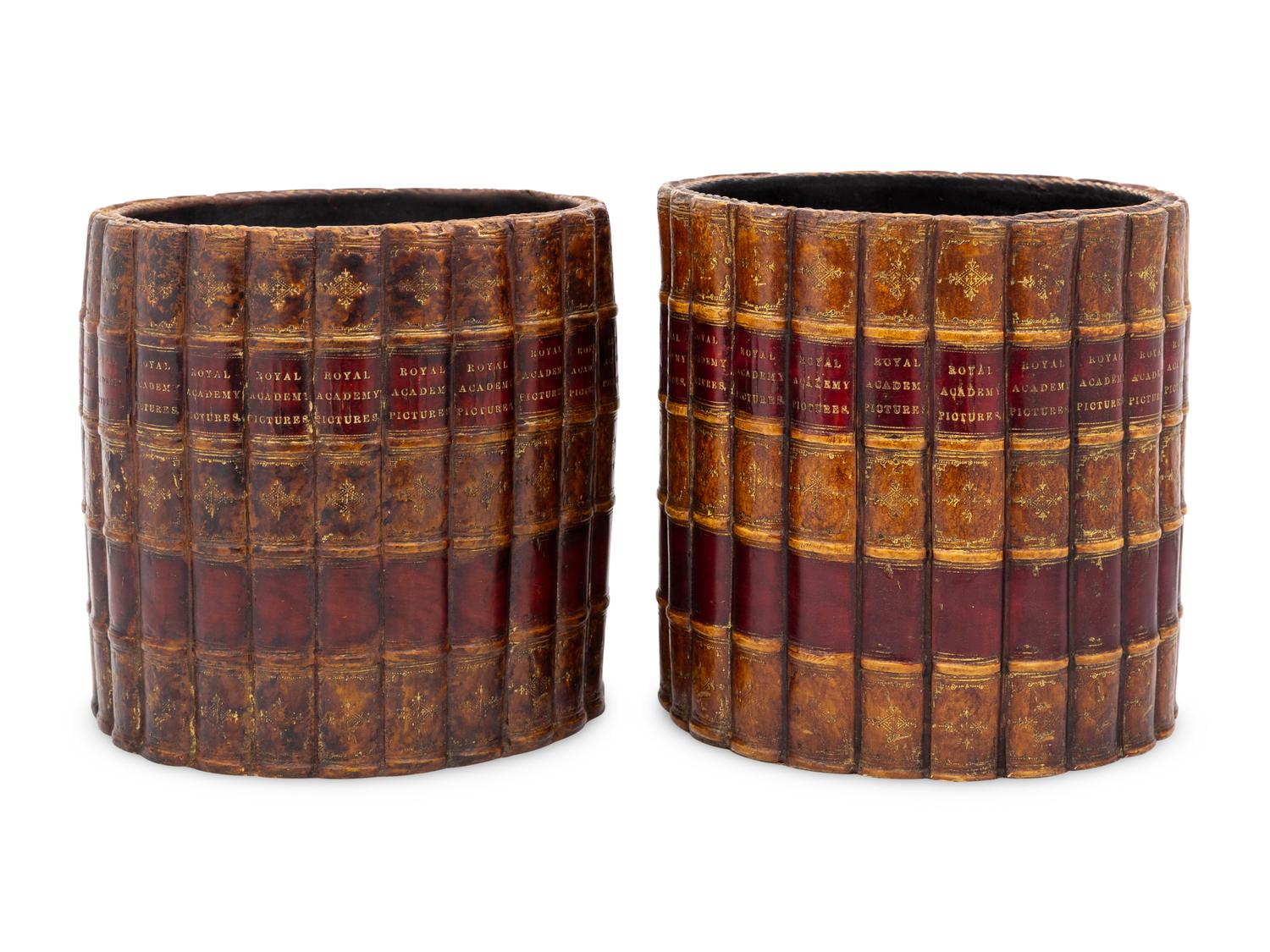 A Pair of Faux Book Cache Pots