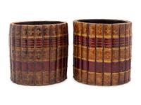 A Pair of Faux Book Cache Pots