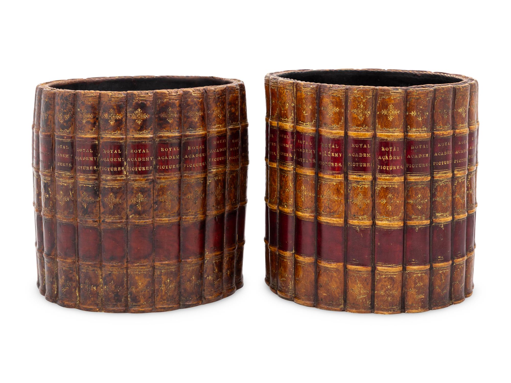 A Pair of Faux Book Cache Pots