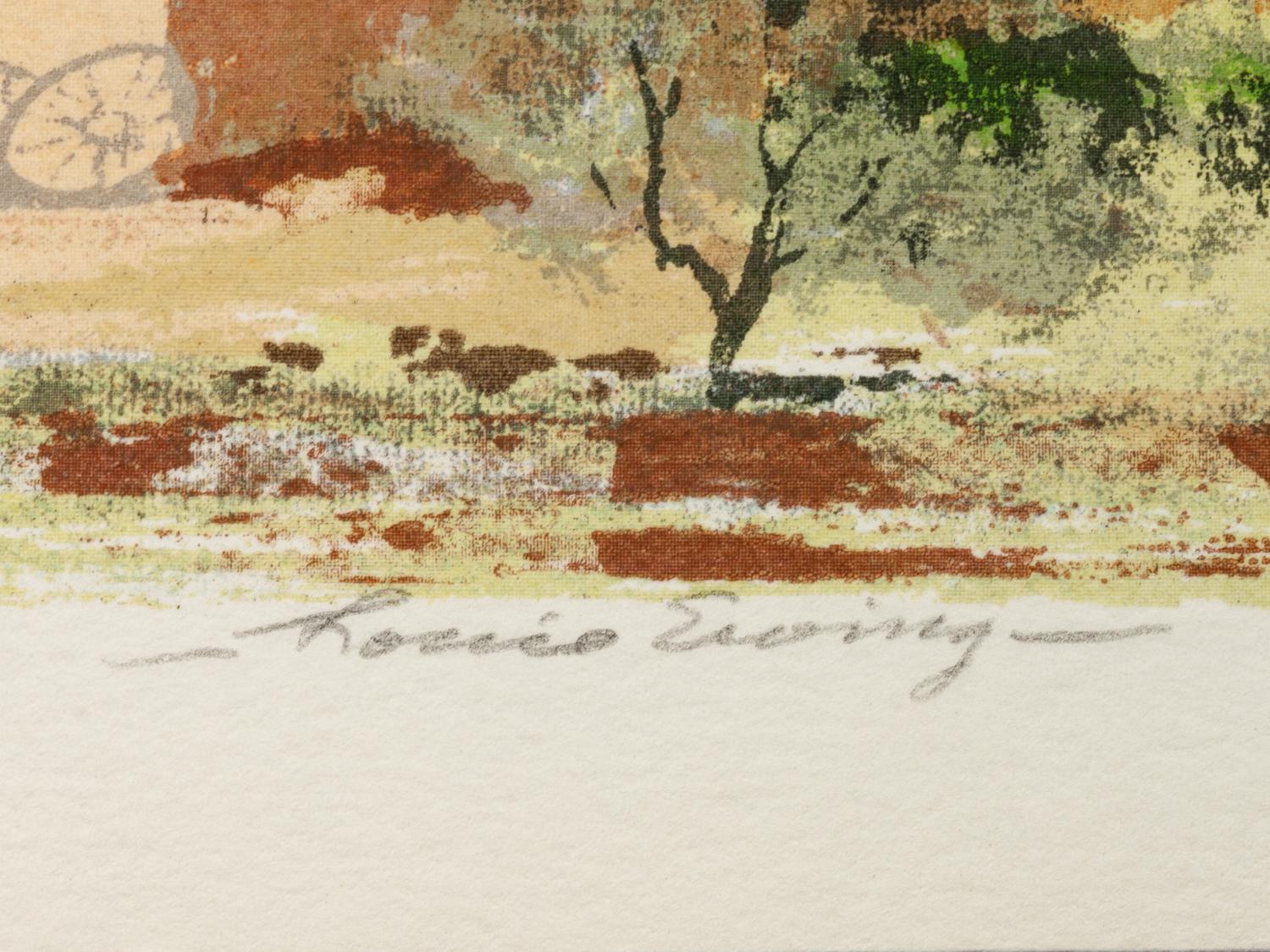 Five Works: Village of Trampas N.M ., edition 64/120; Rio Chama , edition 60/120; High Meadow , edition 86/120; The Stanstuario at Chimayo - N.M., edition 124/130; Palo Verde , edition 83/120