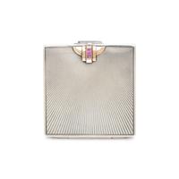 TIFFANY & CO., STERLING SILVER, YELLOW GOLD AND RUBY COMPACT