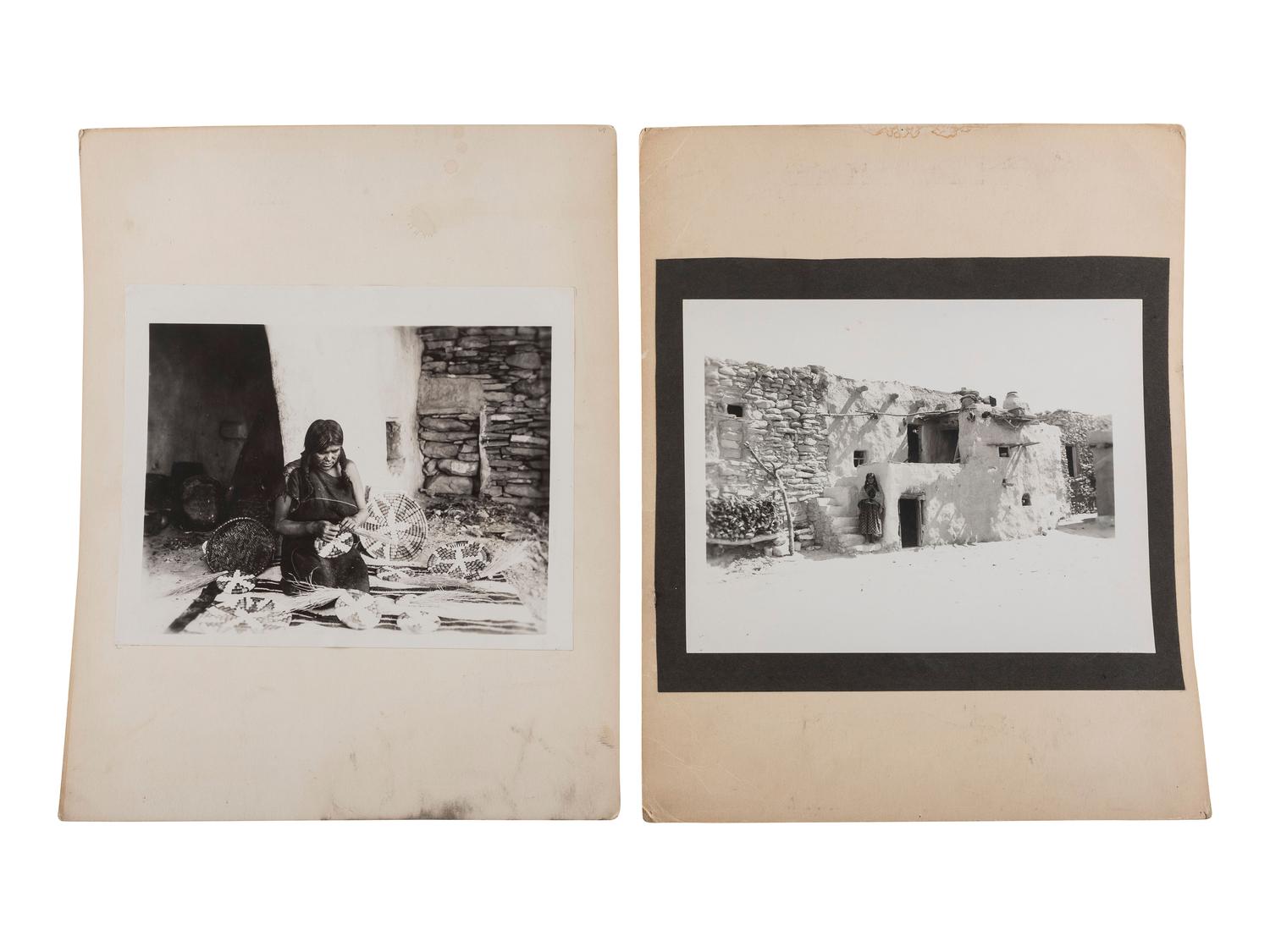 [NATIVE AMERICANS - PHOTOGRAPHY]. A group of photographs, stereoviews, and real photo postcards of Native American subjects, including a cyanotype.