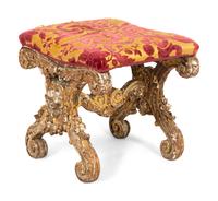 An Italian Giltwood X-form Stool