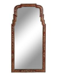 A Queen Anne Style Red Japanned Pier Mirror