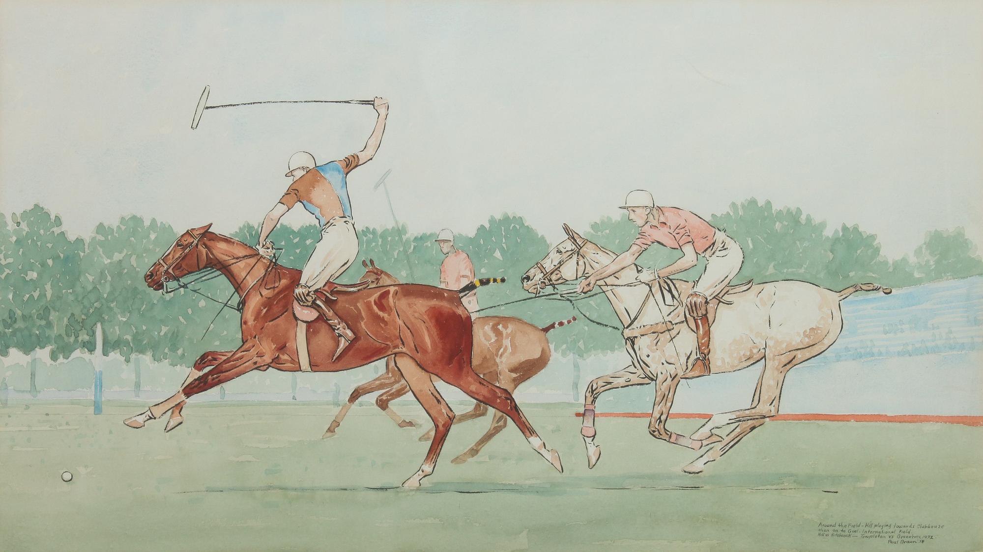 Paul Brown, (American, 1893-1958), Down the Field-300 Yard Run and Goal, Meadow Larks vs. Great Island, 1933, and Around the Field-Temp