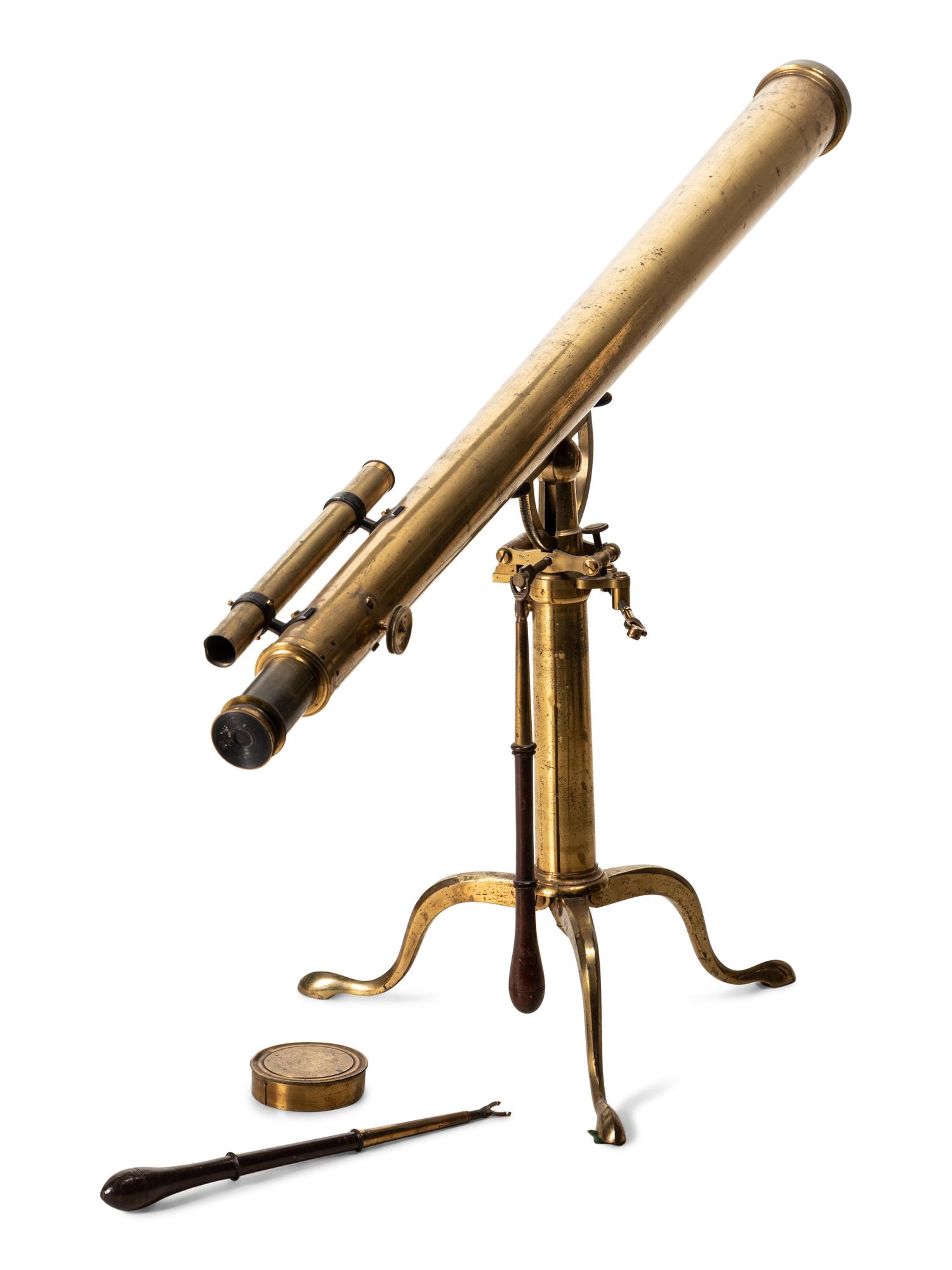 An English Lacquered Brass 3-Inch Table Telescope