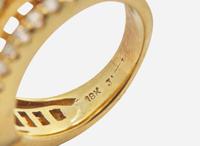 A Ladies 18K Yellow Gold and Diamond Ring