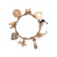 YELLOW GOLD CHARM BRACELET