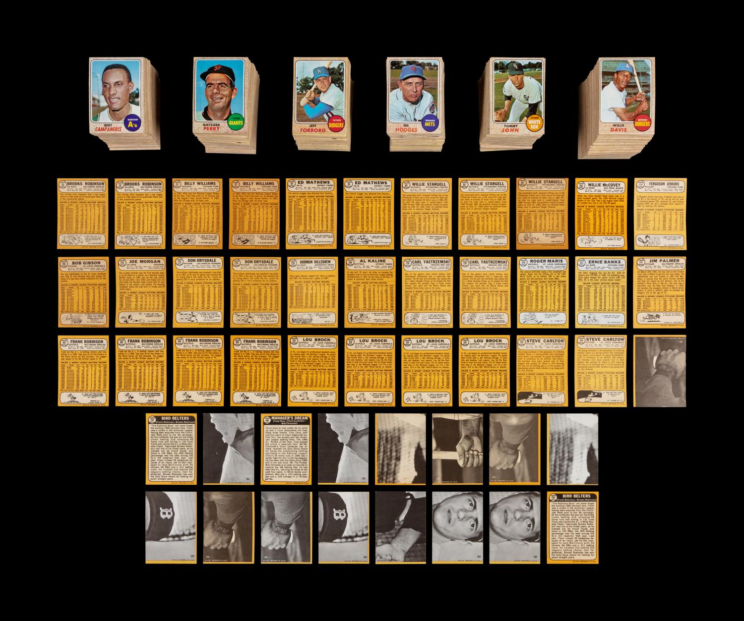 A Collection of Over 700 1968 Topps Baseball Cards With Multiple Hall of Famers