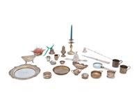A Collection of Miniature and Small Silver Table Articles