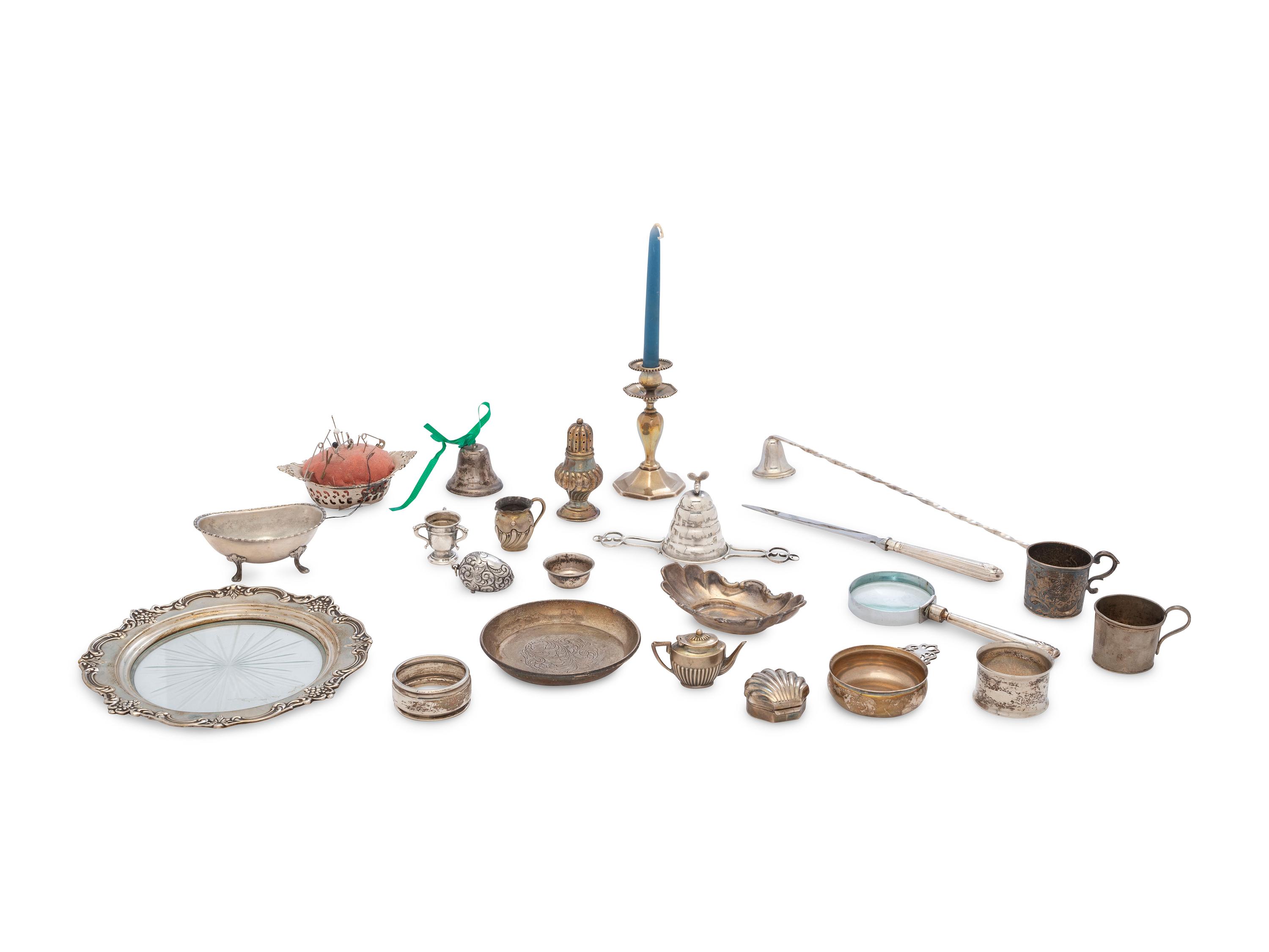 A Collection of Miniature and Small Silver Table Articles