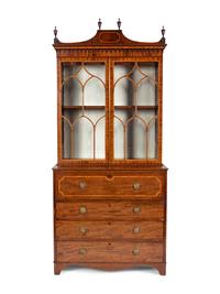 A George III Style Mahogany Secretary Bookcase