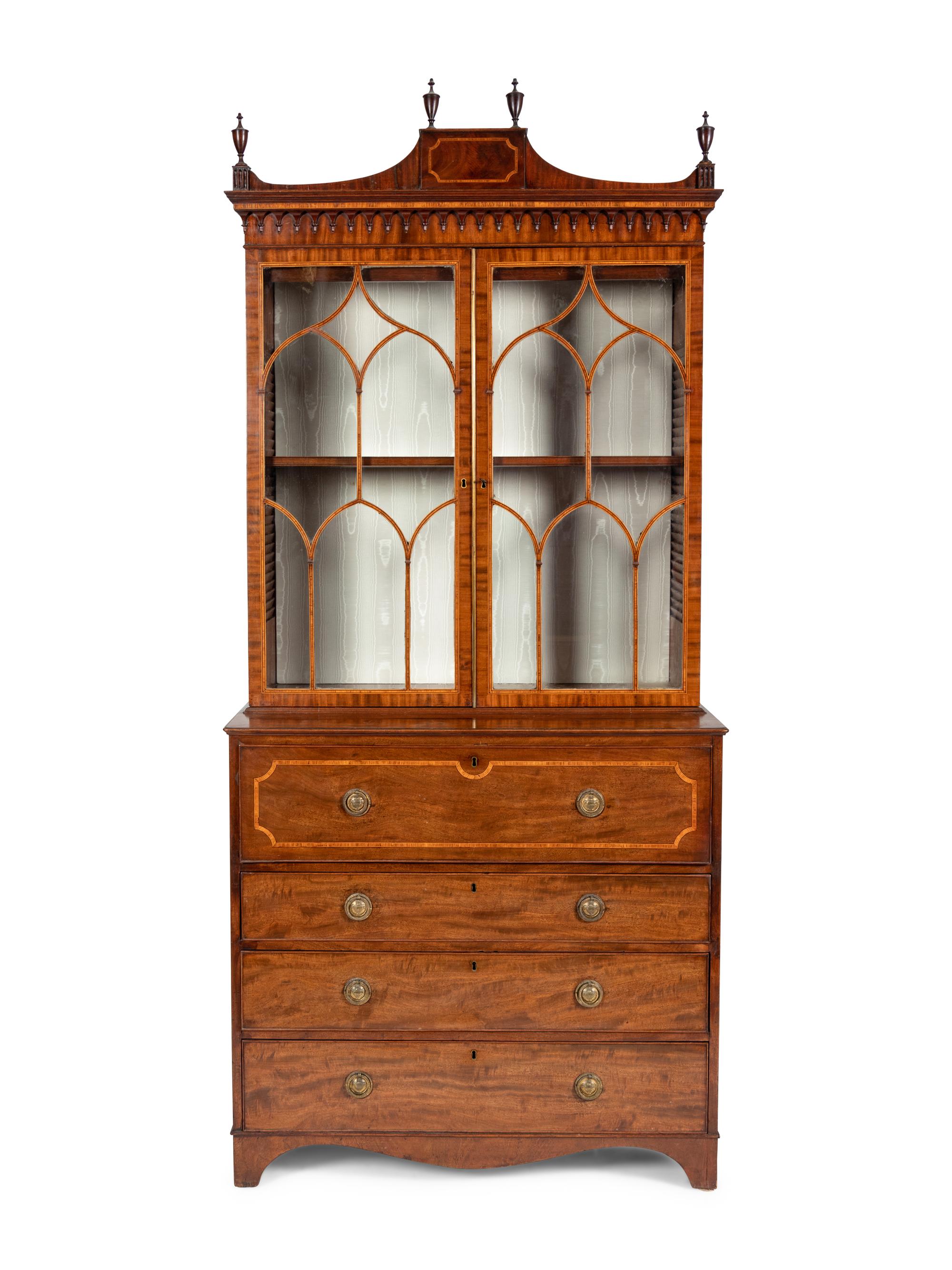 A George III Style Mahogany Secretary Bookcase